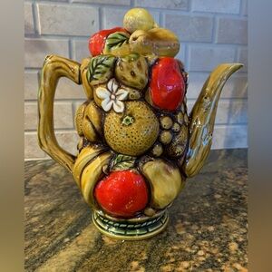 Vtg Mid Century Harvest fruit tea pot